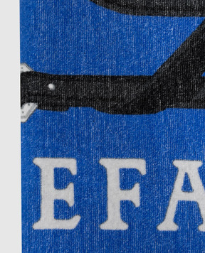 Stefano Ricci Blue terry towel with branded print YTELM03SPBELTS