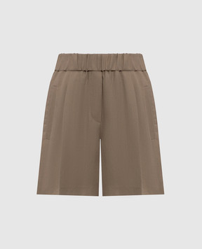 Brunello Cucinelli Brown linen shorts MH126P8955
