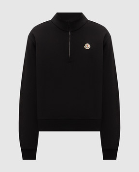 Moncler Black sweatshirt with logo patch L20918G00059899V4
