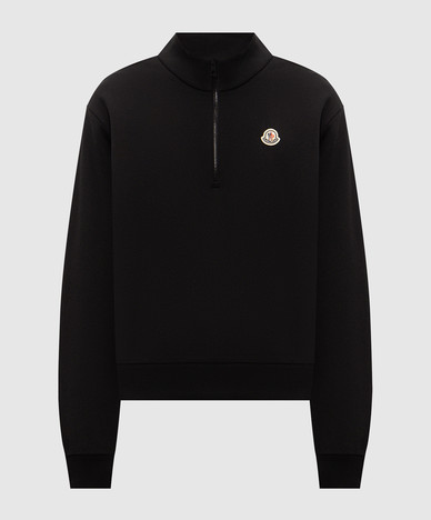 Black sweatshirt with logo patch