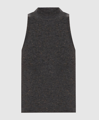 Gray ribbed top