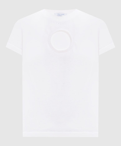 White T-shirt with a figure-hugging neckline