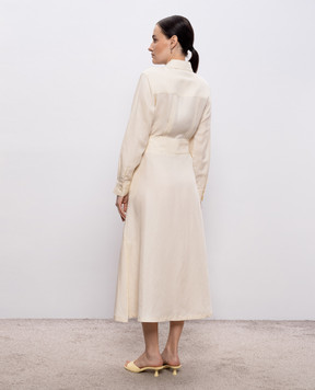 Woolrich Ivory linen shirt dress CFWWDR2019FRUT3043