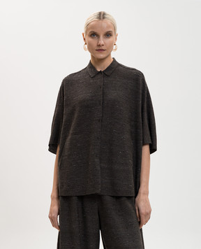 BOBOUTIC Dark brown silk shirt 5041