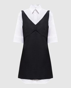 Balenciaga Black wool and silk shirt dress A00296TUT22