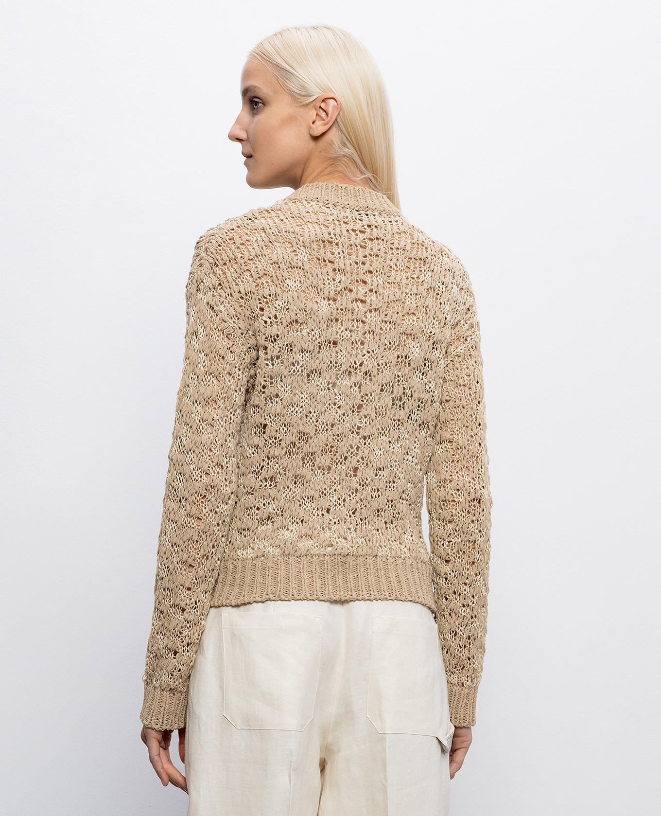 

Beige cardigan with linen Peserico