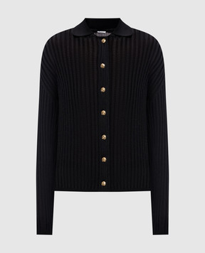 Balmain Black ribbed cardigan SH0000000014