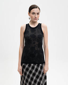 Y`S Yamamoto Black T-shirt with a pattern YKK43036
