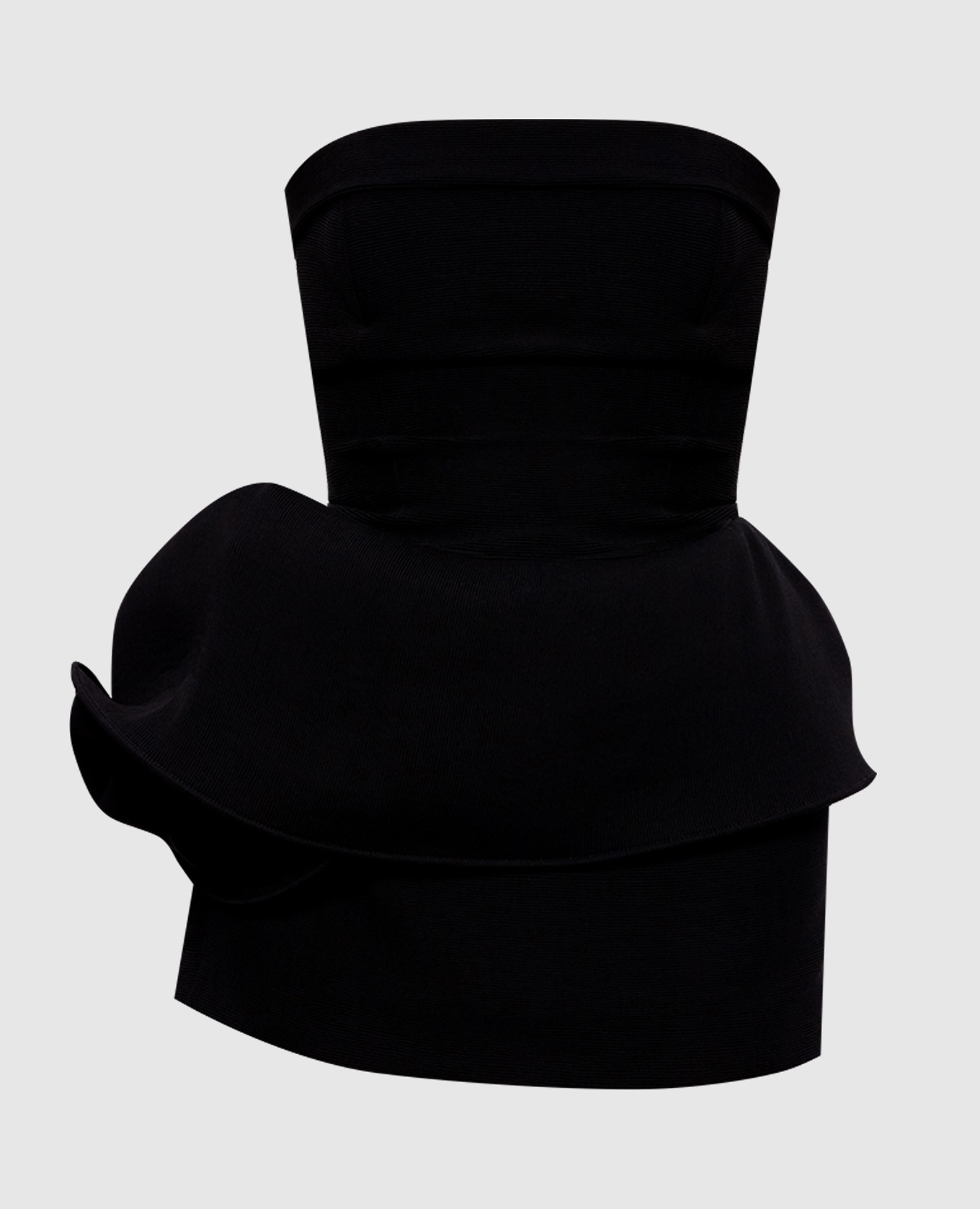 

Black mini dress with textured peplum Magda Butrym