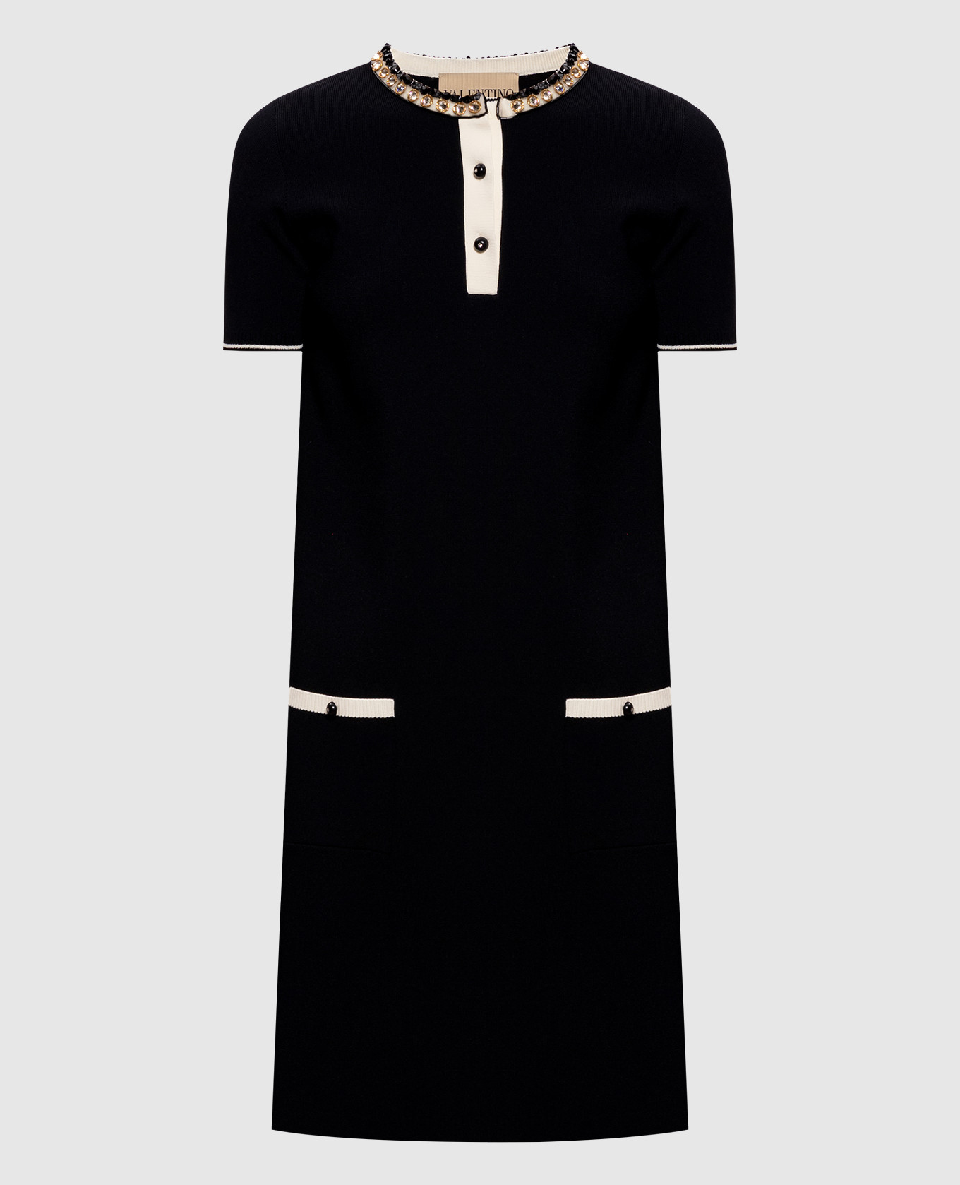 

Black polo dress with crystals Valentino