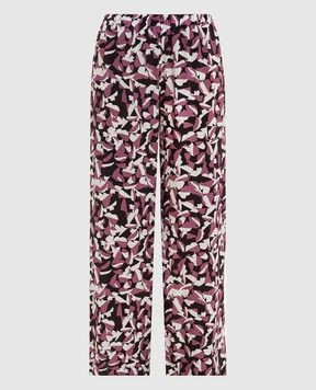 Asceno Pink printed silk pants B050F58C505