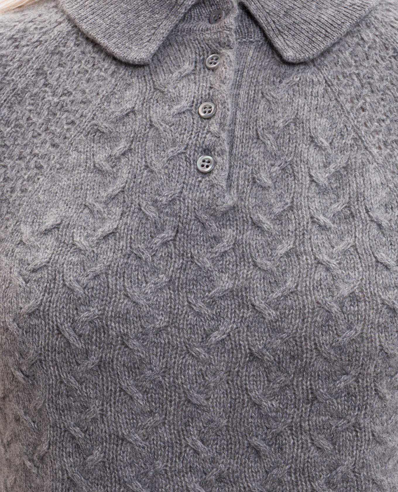 Gray cashmere polo shirt Ermanno Scervino 5