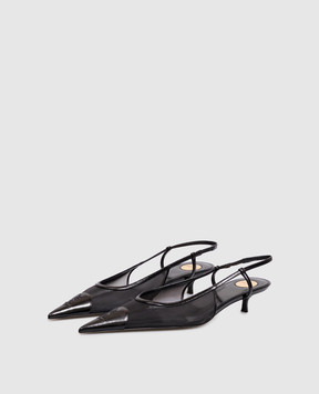 Saint Laurent RENÉE black slingbacks with monogram A001G62WJAM