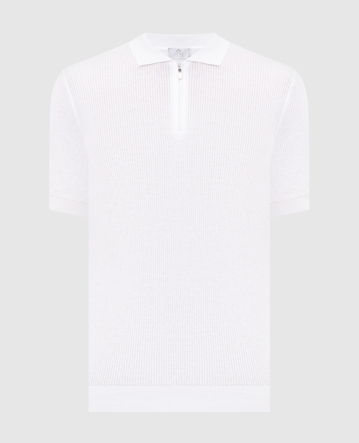 White polo shirt with zipper Pini Parma