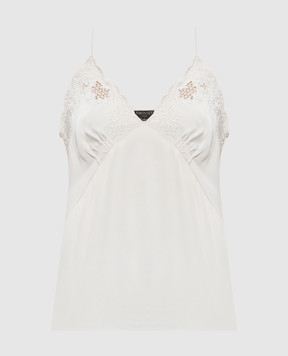 Twinset Ivory top with floral embroidery 262TT2174