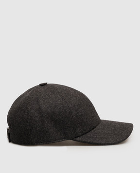 Cashmere&Whiskey Gray wool and cashmere cap 9925001