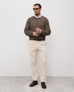 Florentino Brown sweater with merino wool and silk 225420520605