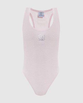 Vetements Pink bodysuit with logo WE76BD533P