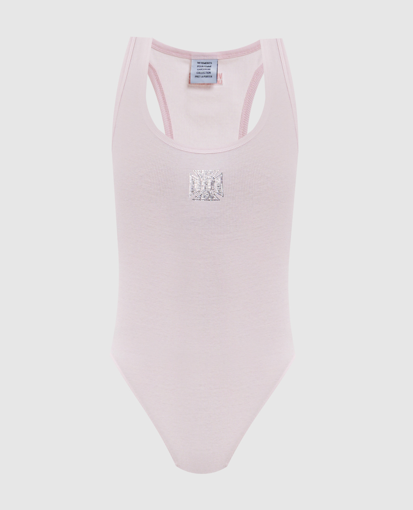 Pink bodysuit with logo Vetements