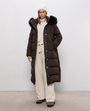 MooRER Brown elongated down jacket BREUIL BREUILFURSTP