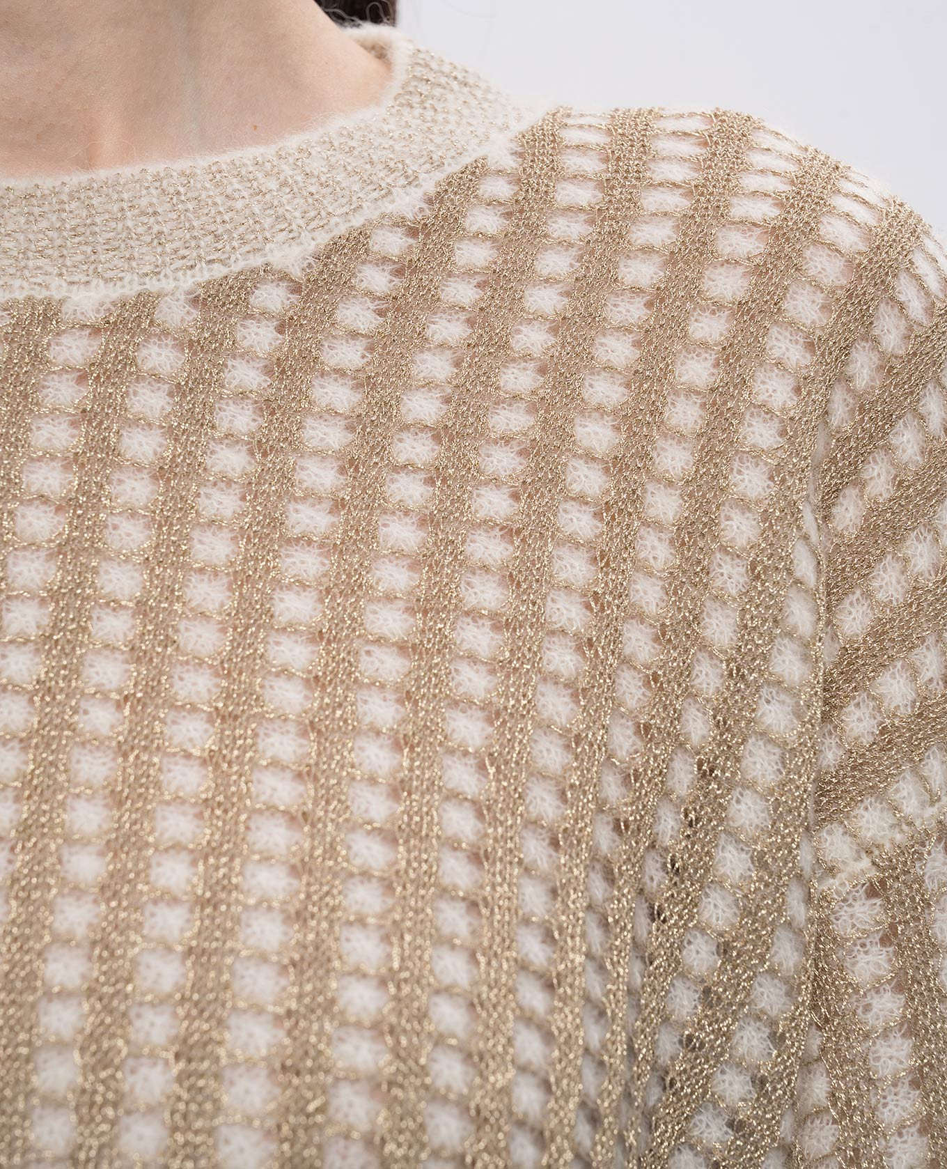Beige alpaca wool sweater Peserico 5