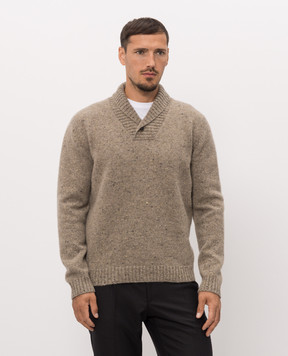 Stefano Ricci Brown sweater with wool and cashmere K808104S2BF26370