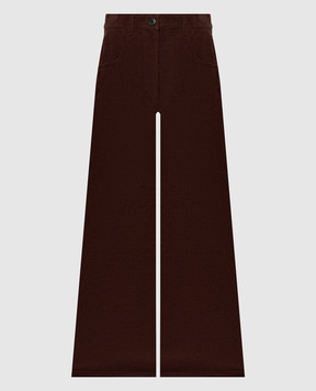 Brunello Cucinelli Brown velvet palazzos MB187P9266