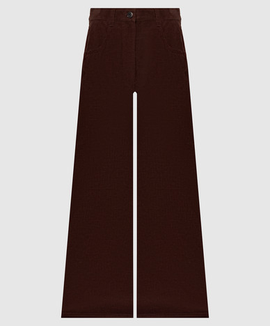 Brown velvet palazzos