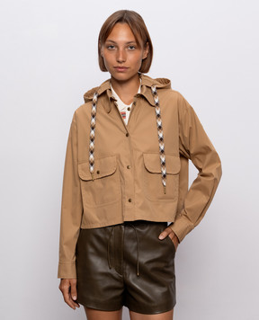 Moncler Brown jacket with logo patch L20932F00002599MW