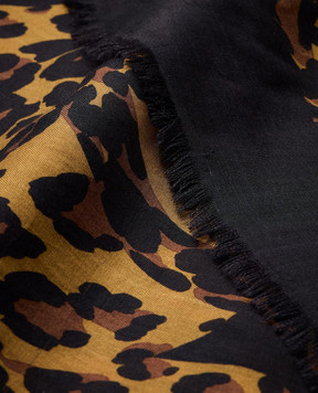 Saint Laurent Leopard-print wool scarf 8340523Y200