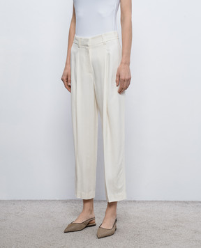 Brunello Cucinelli Ivory sequined pants ML592P9185