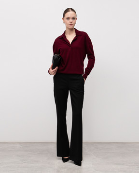 Jacob Lee Burgundy cashmere polo shirt WCP2036AW25NR