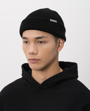 Balenciaga Black wool beanie hat A001NH4G6B0