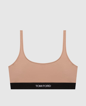 Tom Ford Beige top with logo BRJ016JEX011