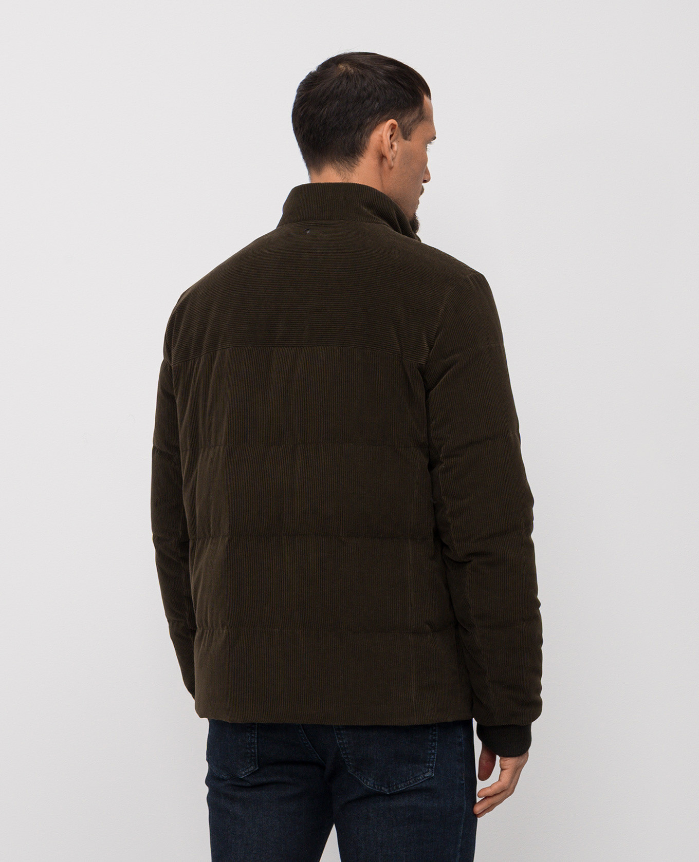 Khaki velvet down jacket Stefano Ricci 4