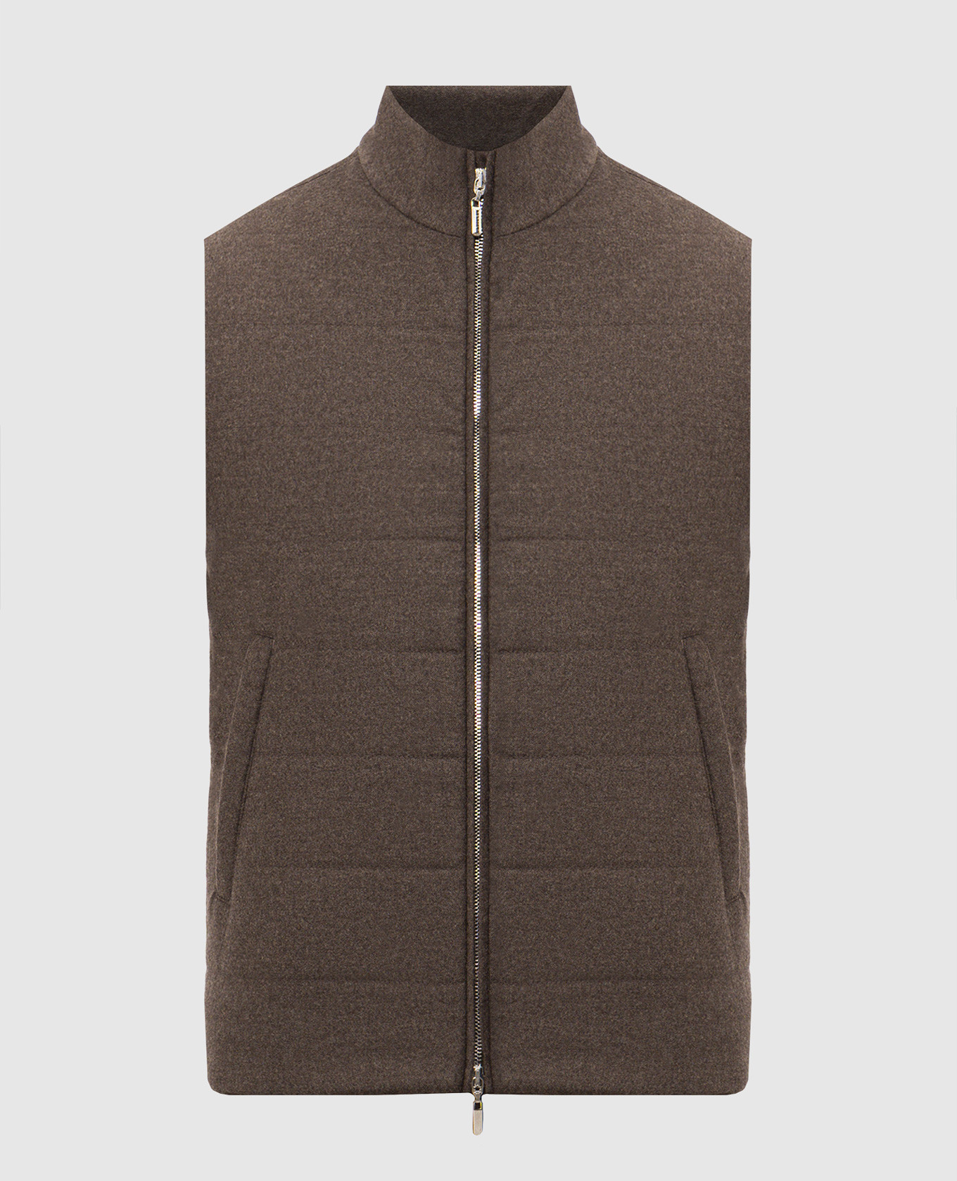 Brown wool and cashmere vest