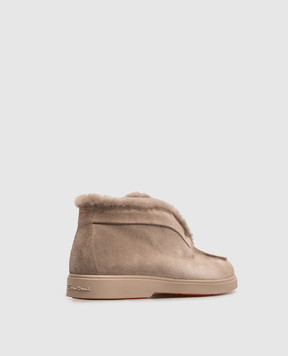 Santoni Gray suede deserts with fur WUYA58457TTGAPFR