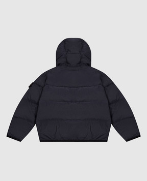 Stone Island Children's blue down jacket with logo patch L2S164100004S002824