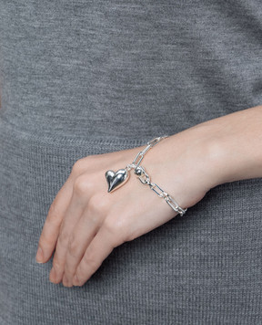 Jenny Bird Silver Puffy Heart Bracelet JB2144HPSW
