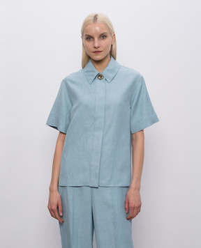 JOSEPH Blue Volume shirt with linen JF009741