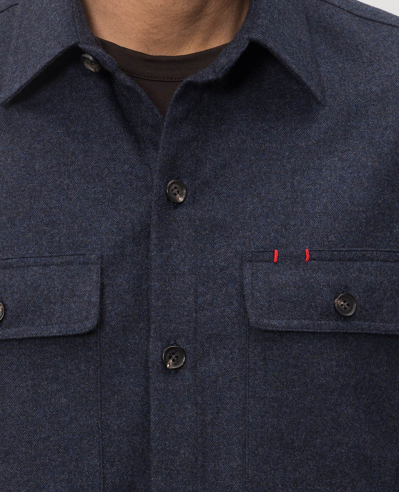 Blue wool and cashmere shirt ISAIA 5