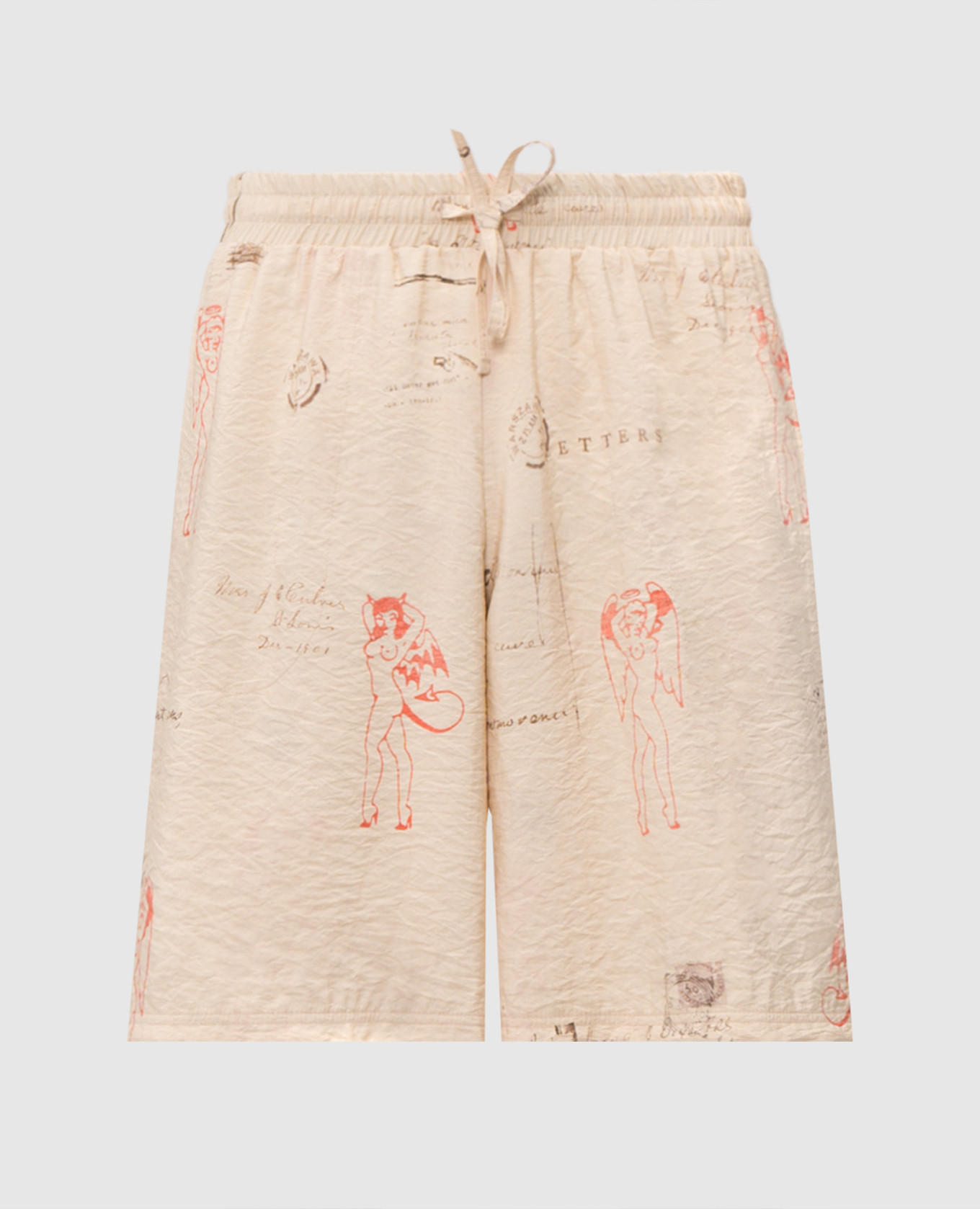 

Beige Devil Postcard Shorts Misbhv