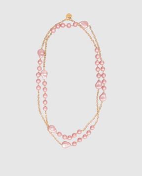 Dolman Bijoux Pink chain necklace with beads 75183