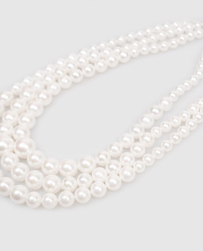 Madreperla White multi-layered necklace with pearl beads 210125