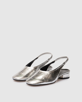 Aeyde Dua silver leather slingbacks FLGLVR25RO150SS25920