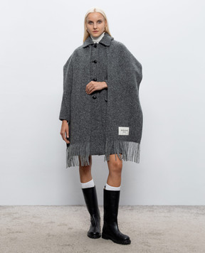 Max Mara Weekend LATINO gray wool coat with scarf WKDLATINO