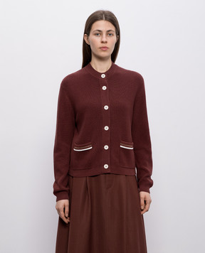 Brunello Cucinelli Brown cardigan with monil chain M19253206