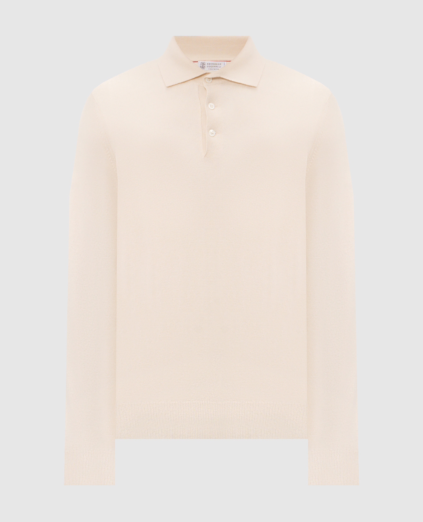 Beige cashmere polo shirt