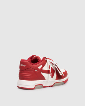 Off-White Out Of Office red leather sneakers with emblem OWIA259S26LEA002