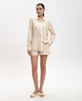 Versace White printed silk shorts 10204161A17162